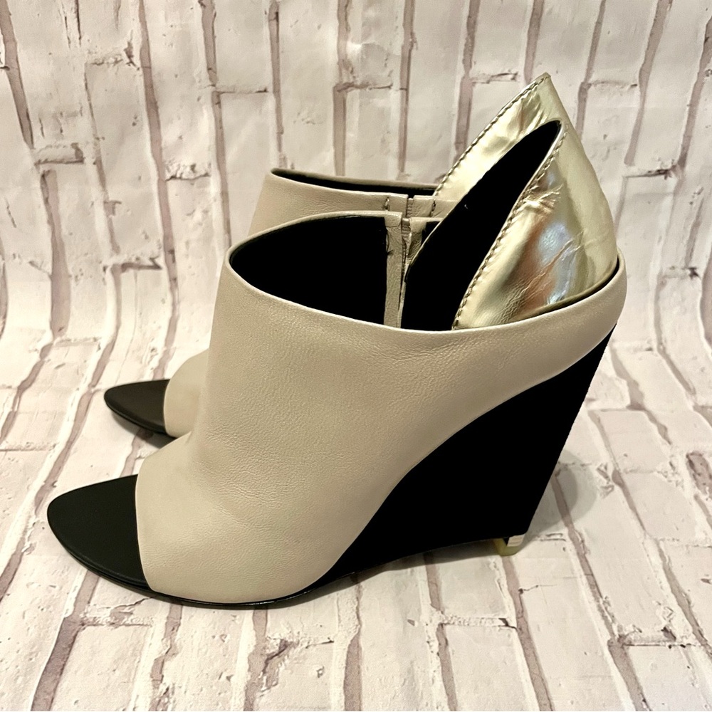 ALEXANDER WANG OPEN-TOE SUEDE-LEATHER
WEDGE BOOTIES